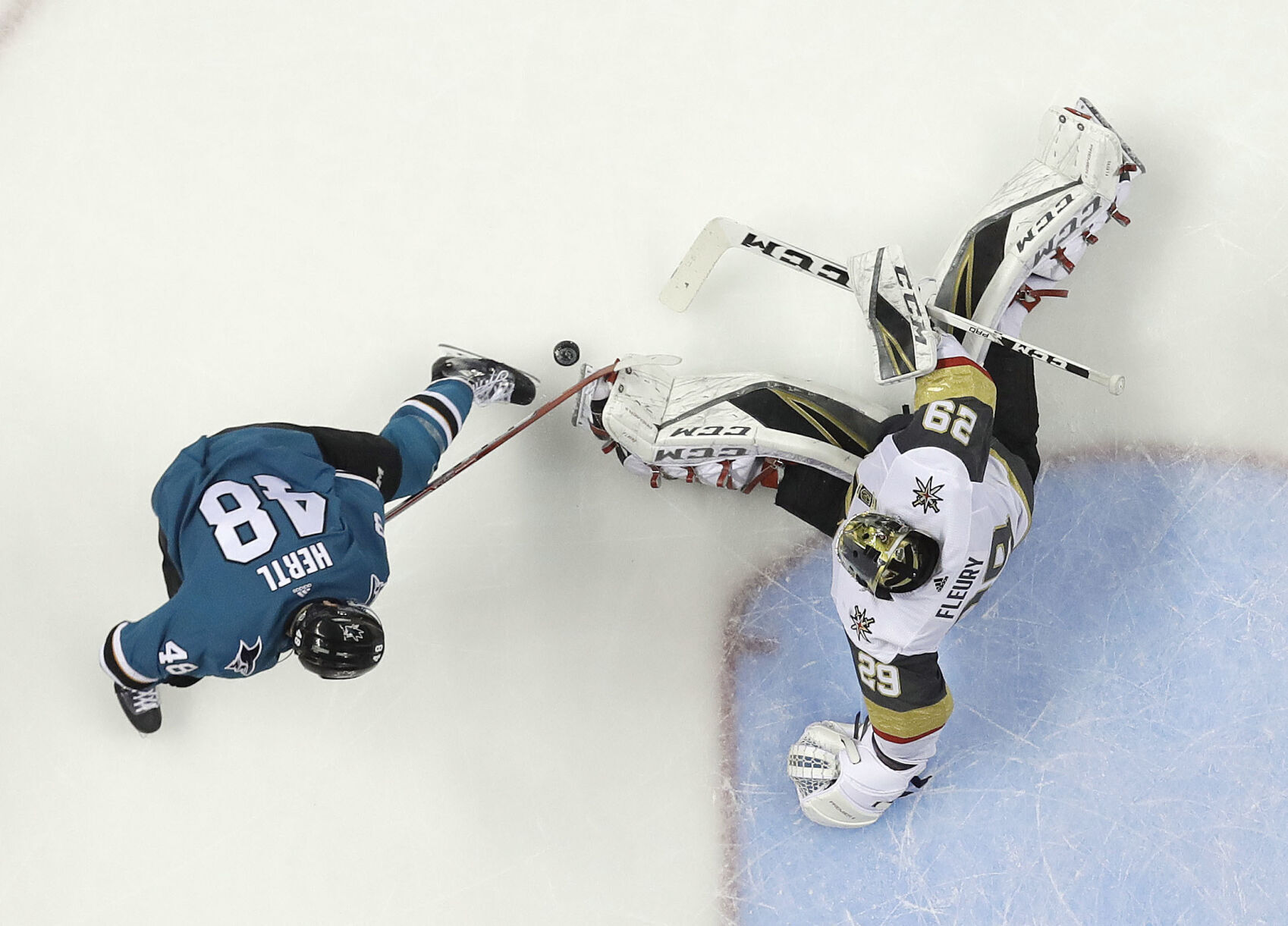 2018: Marc-Andre Fleury makes 28 saves in his fourth shutout of the playoffs